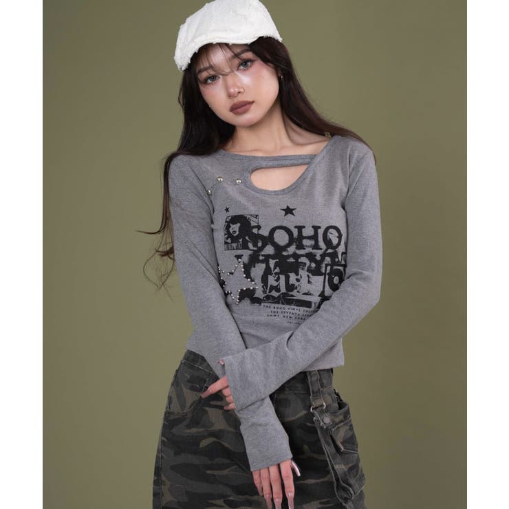 グレー | スタースタッズデザイントップ | WEGO【WOMEN】