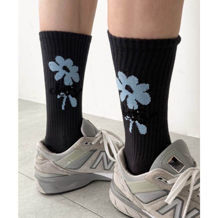 ダークグレー | フラワーデザインソックス | WEGO【MEN】