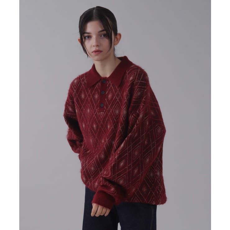 アーガイルニットポロ | WEGO【MEN】 | 詳細画像26 