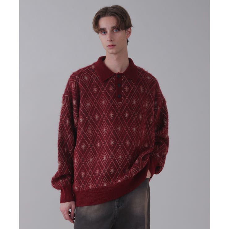 アーガイルニットポロ | WEGO【MEN】 | 詳細画像35 