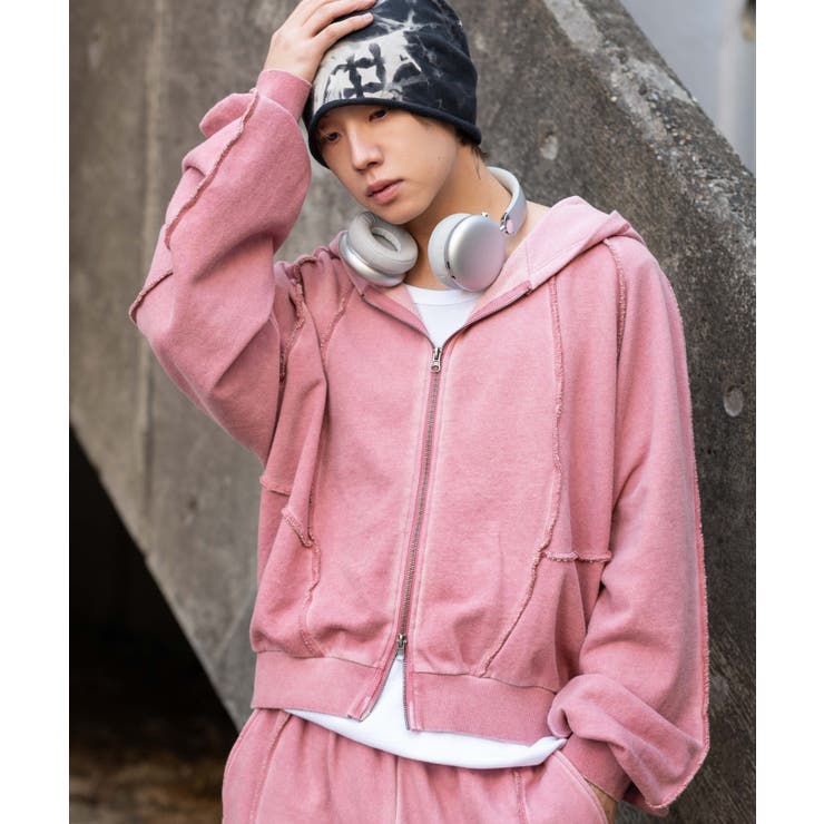 ピンク | スウィッチングZIPパーカー | WEGO【MEN】