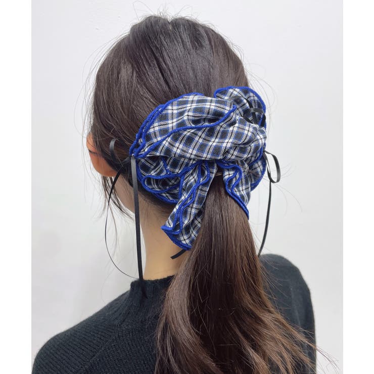 柄2 | Lリボンチェック柄フリルシュシュ | WEGO【WOMEN】