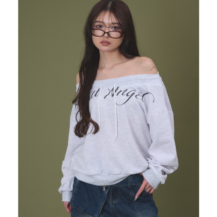 オフショルロゴルーズトップ | WEGO【WOMEN】 | 詳細画像1 