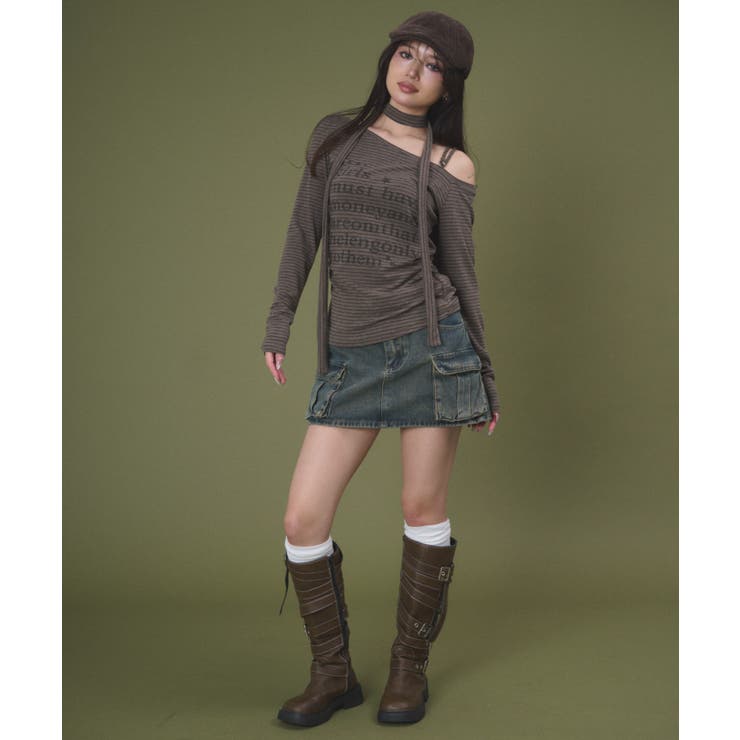 チョーカー付きボーダーロゴトップ | WEGO【WOMEN】 | 詳細画像6 