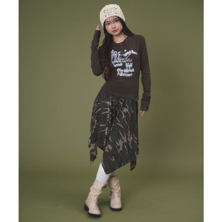 ヘンリーネックロゴトップ | WEGO【WOMEN】 | 詳細画像2 