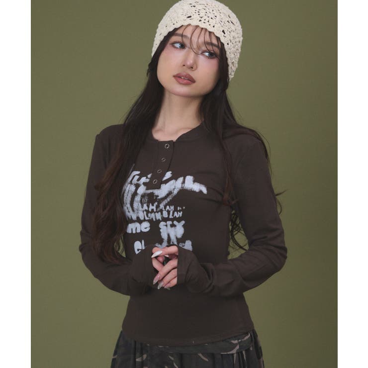 ヘンリーネックロゴトップ | WEGO【WOMEN】 | 詳細画像4 