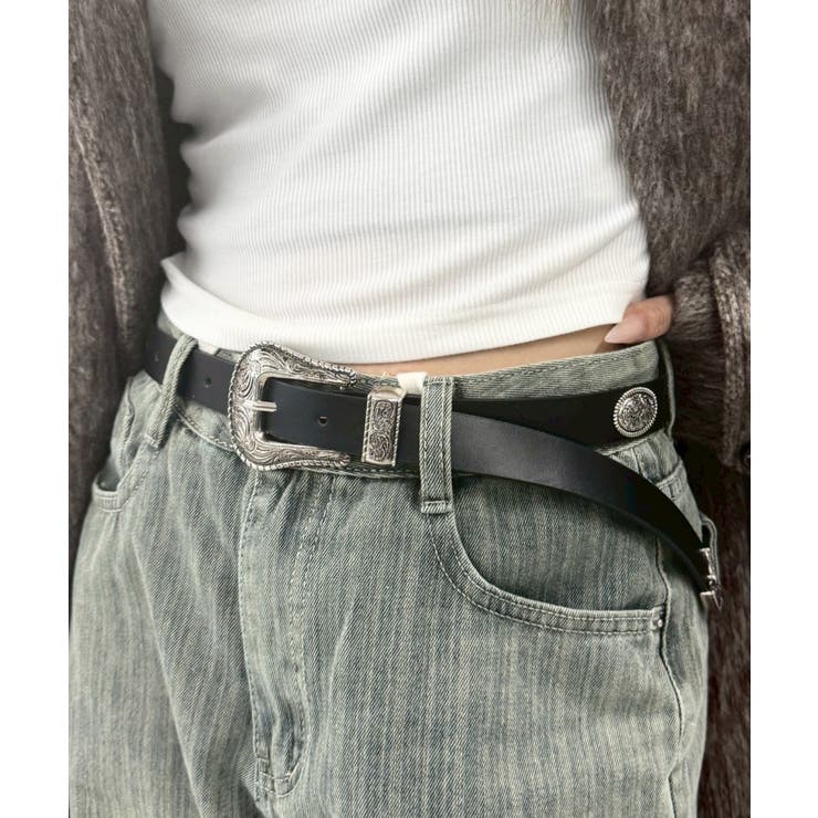 ブラック | Lウエスタンコンチョベルト | WEGO【WOMEN】