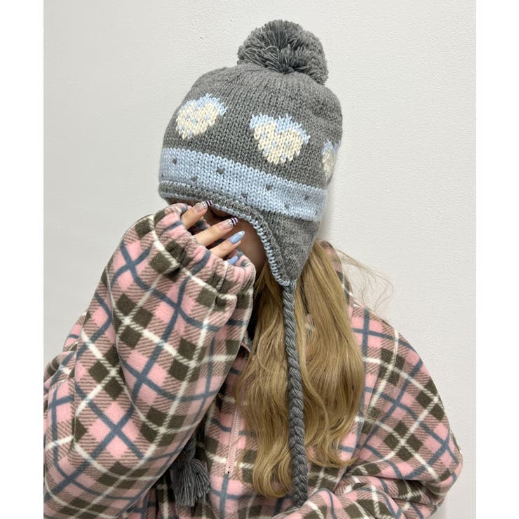 グレー | ポンポン付きジャガードビーニー | WEGO【MEN】