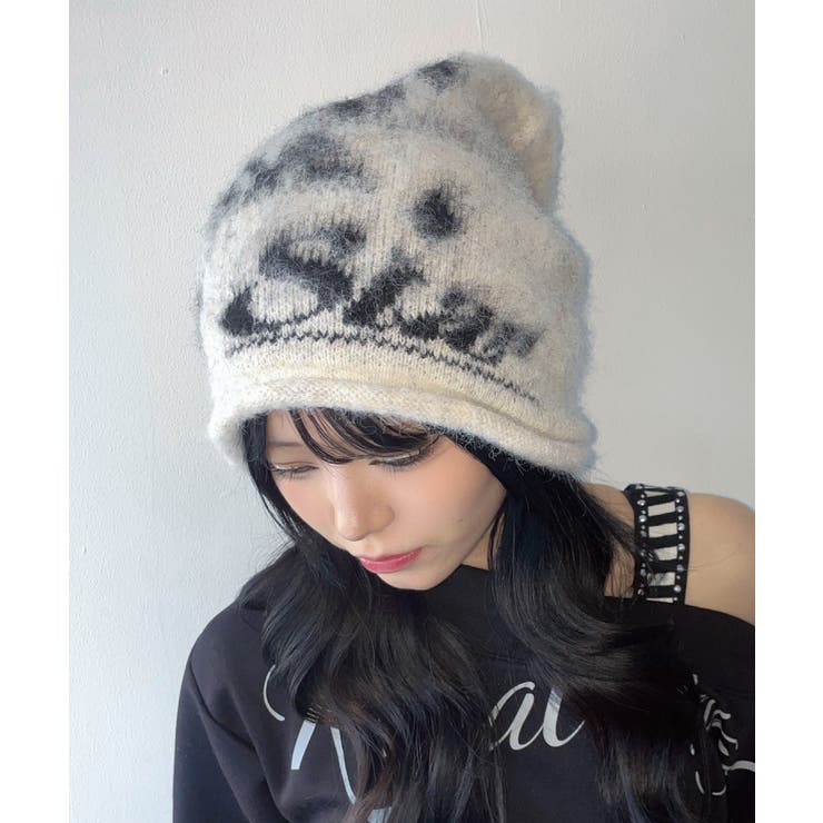 オフホワイト | ロゴジャガードファジービーニー | WEGO【MEN】