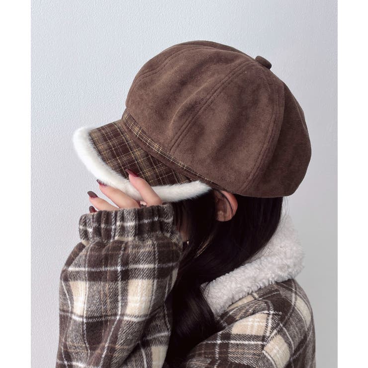 チェック柄Fスエードキャスケット | WEGO【MEN】 | 詳細画像1 