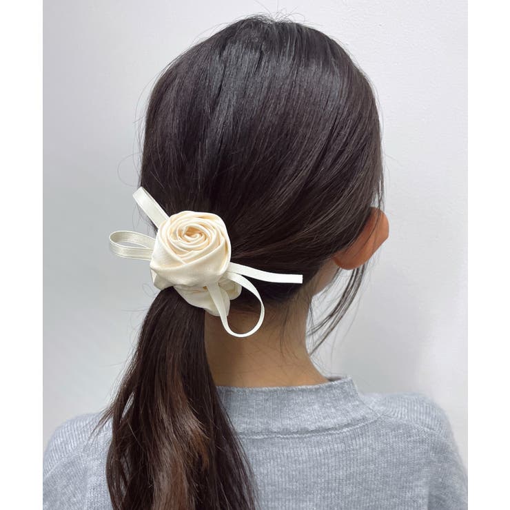 オフホワイト | Lローズリボンヘアゴム | WEGO【WOMEN】