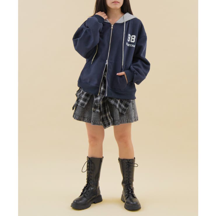 バイカラーナンバリングジップパーカー | WEGO【WOMEN】 | 詳細画像2 