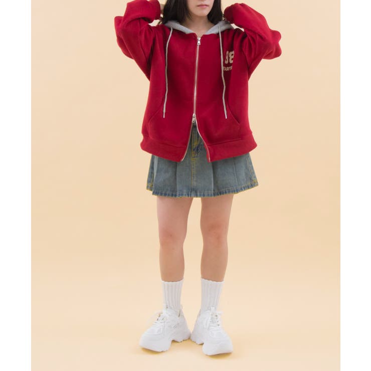 バイカラーナンバリングジップパーカー | WEGO【WOMEN】 | 詳細画像3 