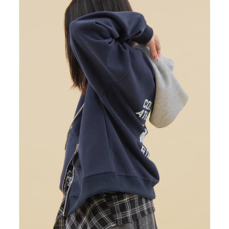 バイカラーナンバリングジップパーカー | WEGO【WOMEN】 | 詳細画像5 