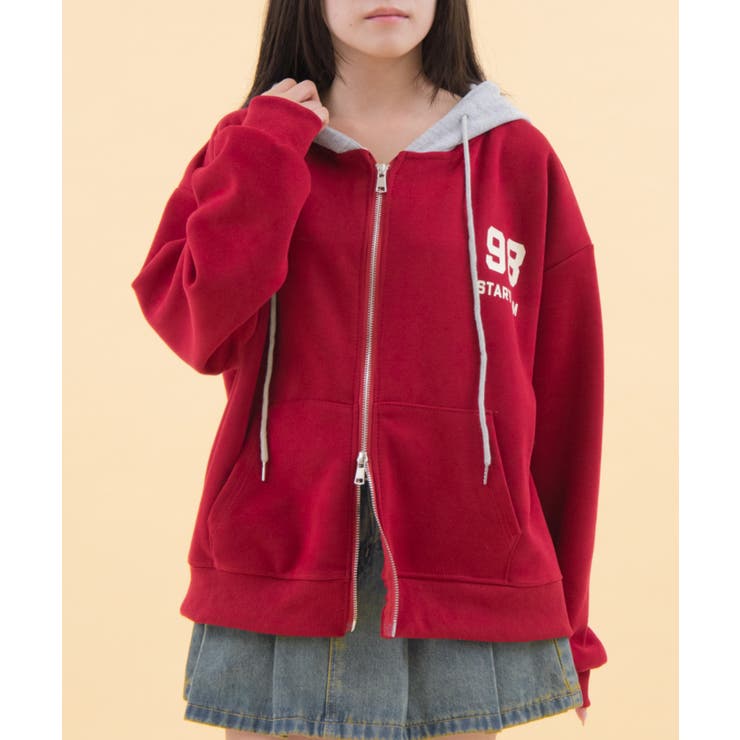 バイカラーナンバリングジップパーカー | WEGO【WOMEN】 | 詳細画像8 