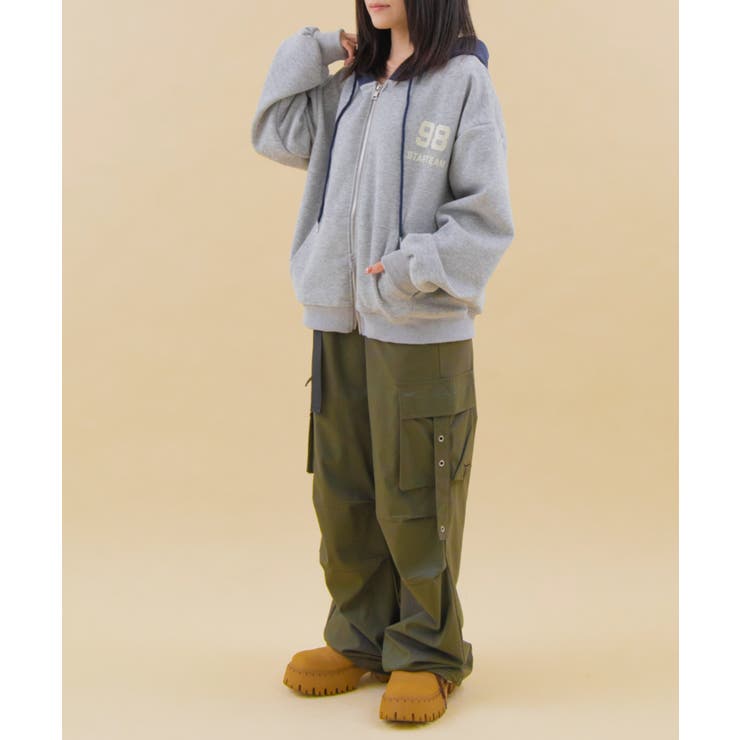 バイカラーナンバリングジップパーカー | WEGO【WOMEN】 | 詳細画像13 