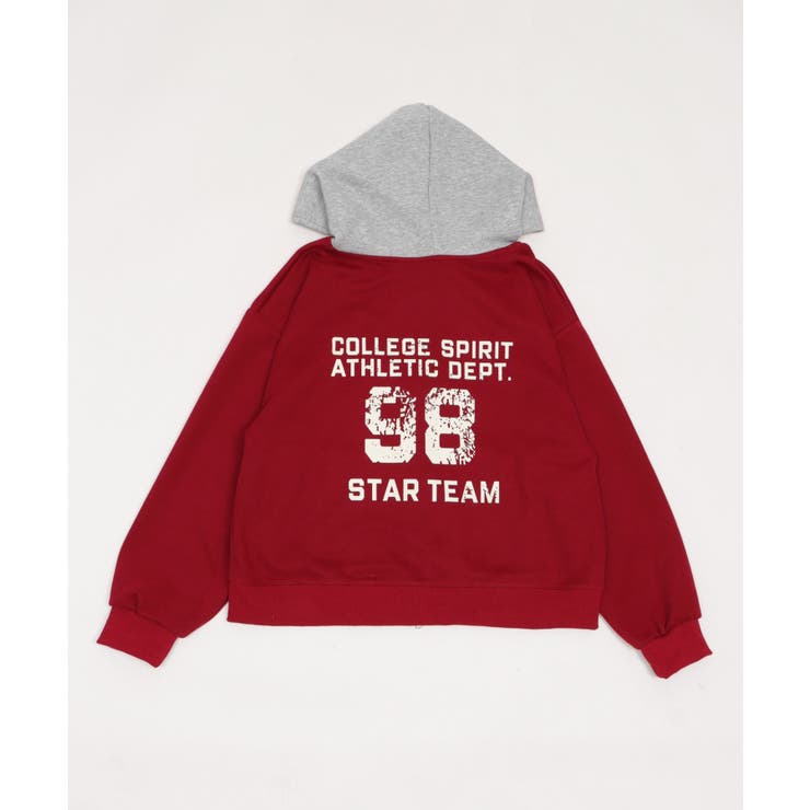 バイカラーナンバリングジップパーカー | WEGO【WOMEN】 | 詳細画像15 