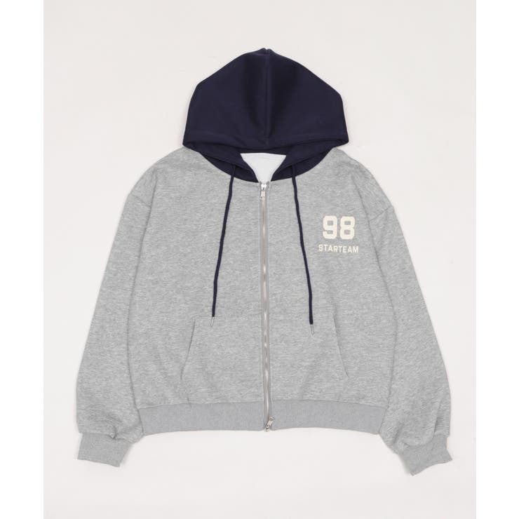 バイカラーナンバリングジップパーカー | WEGO【WOMEN】 | 詳細画像24 