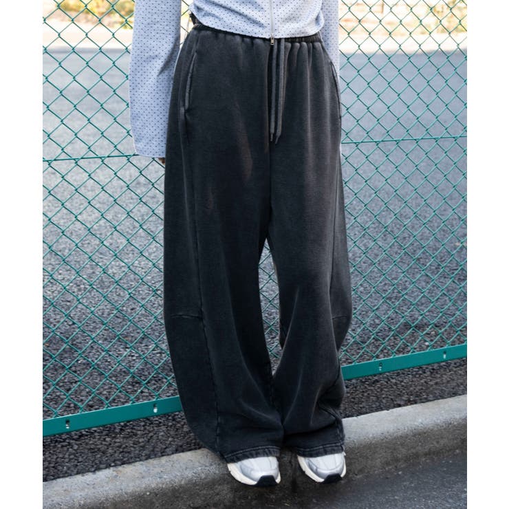 スミクロ | 裏起毛カーブデザインスウェットパンツ | WEGO【WOMEN】