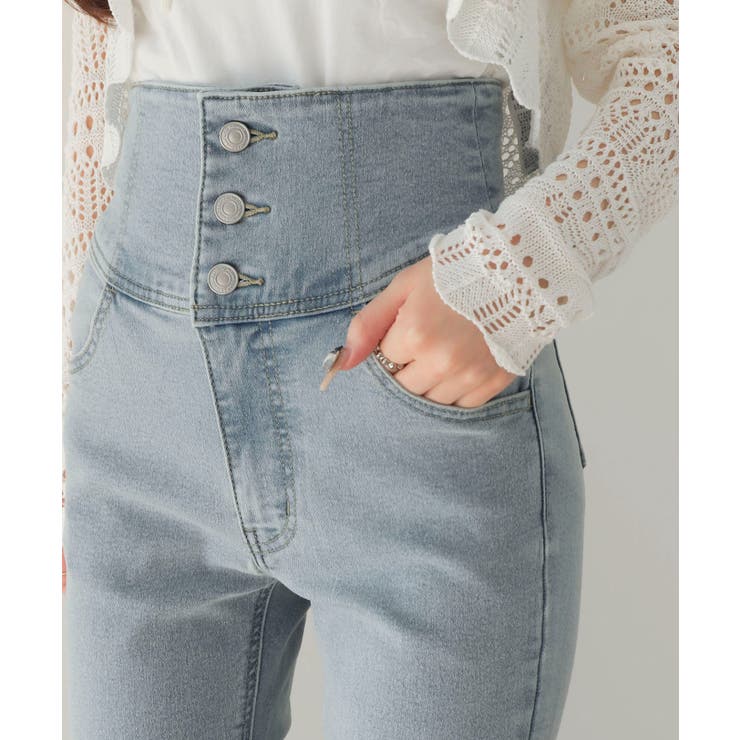 ハイウエストストレッチフレアデニムパンツ | WEGO【WOMEN】 | 詳細画像7 