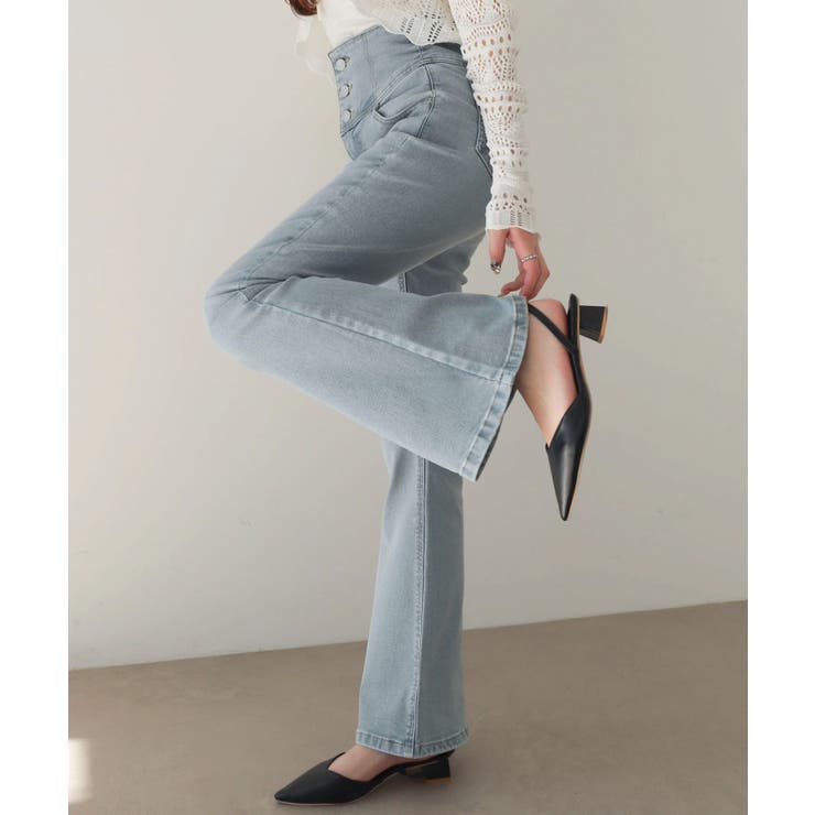 ハイウエストストレッチフレアデニムパンツ | WEGO【WOMEN】 | 詳細画像17 