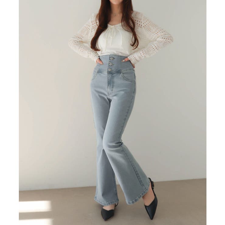 ハイウエストストレッチフレアデニムパンツ | WEGO【WOMEN】 | 詳細画像19 