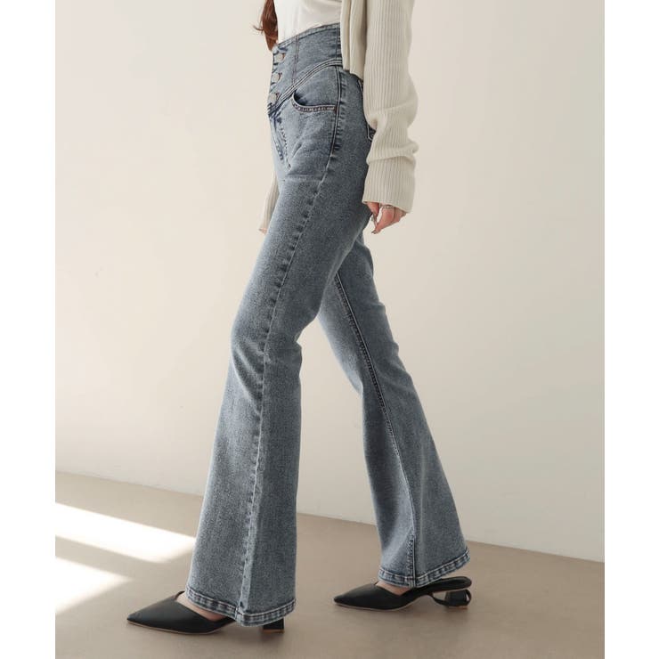 ハイウエストストレッチフレアデニムパンツ | WEGO【WOMEN】 | 詳細画像22 