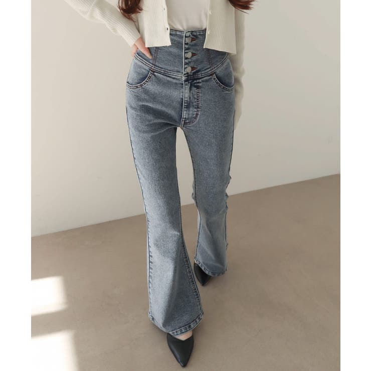 ハイウエストストレッチフレアデニムパンツ | WEGO【WOMEN】 | 詳細画像23 
