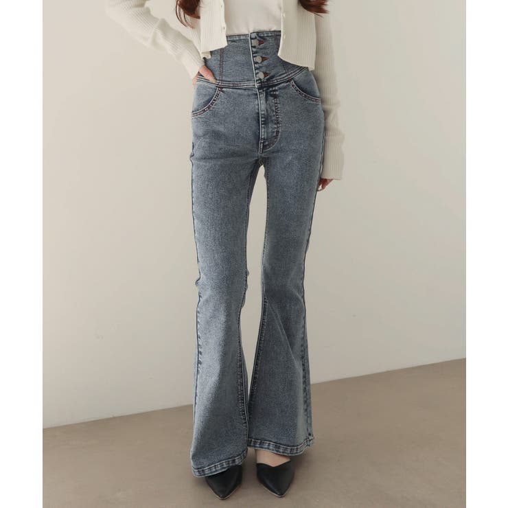 ハイウエストストレッチフレアデニムパンツ | WEGO【WOMEN】 | 詳細画像24 