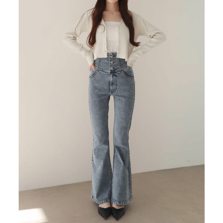 ハイウエストストレッチフレアデニムパンツ | WEGO【WOMEN】 | 詳細画像26 