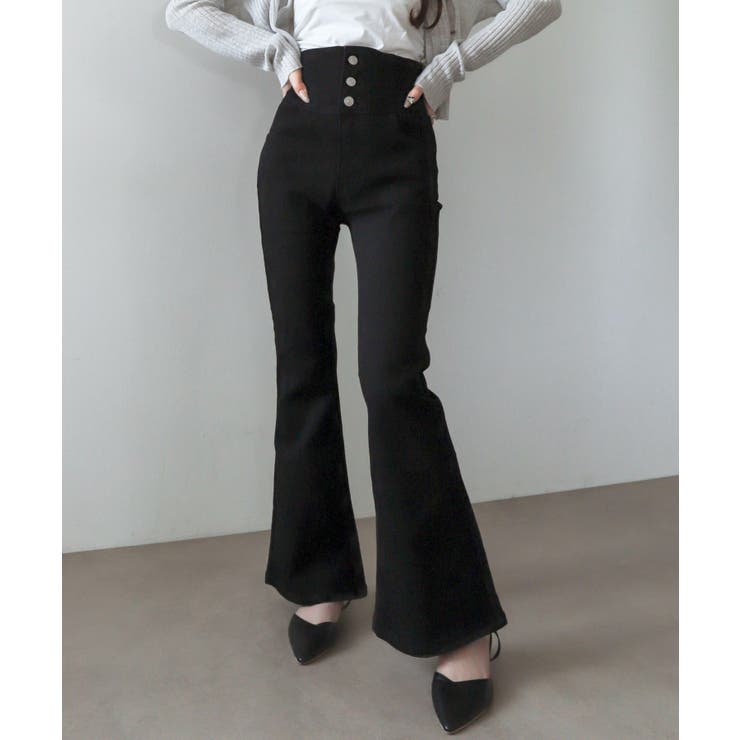ハイウエストストレッチフレアデニムパンツ | WEGO【WOMEN】 | 詳細画像30 