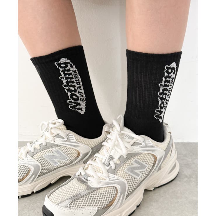 ブラック | Nothingオーバルロゴソックス | WEGO【WOMEN】