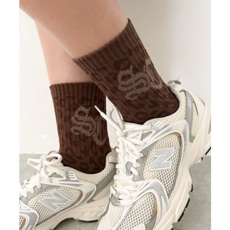 ラメロゴレオパード柄ソックス | WEGO【WOMEN】 | 詳細画像1 