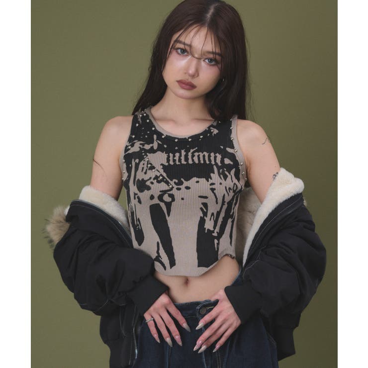 スタッズグラフィックタンク | WEGO【WOMEN】 | 詳細画像1 