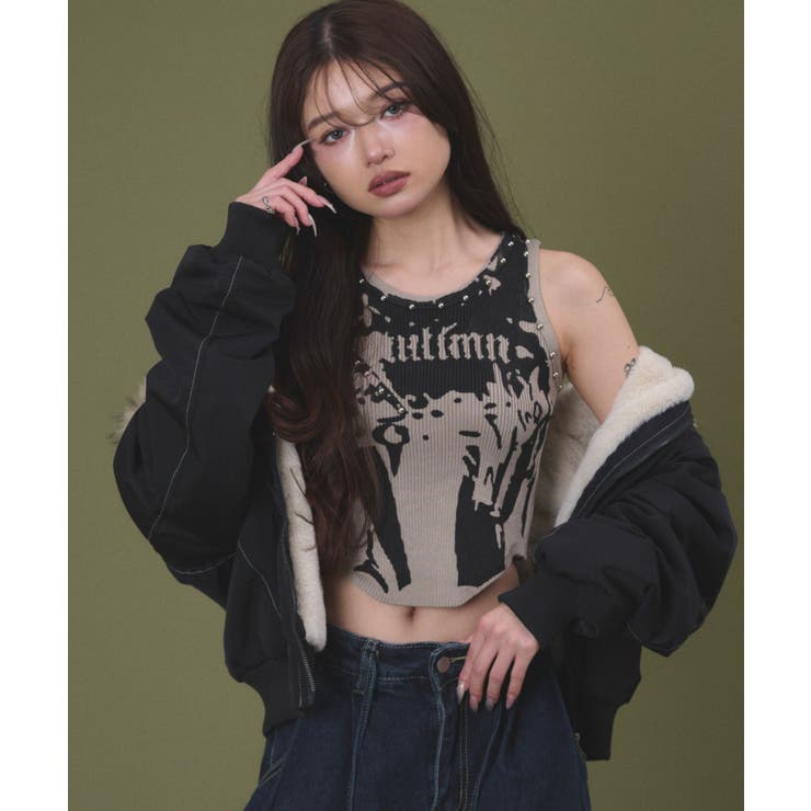 スタッズグラフィックタンク | WEGO【WOMEN】 | 詳細画像7 