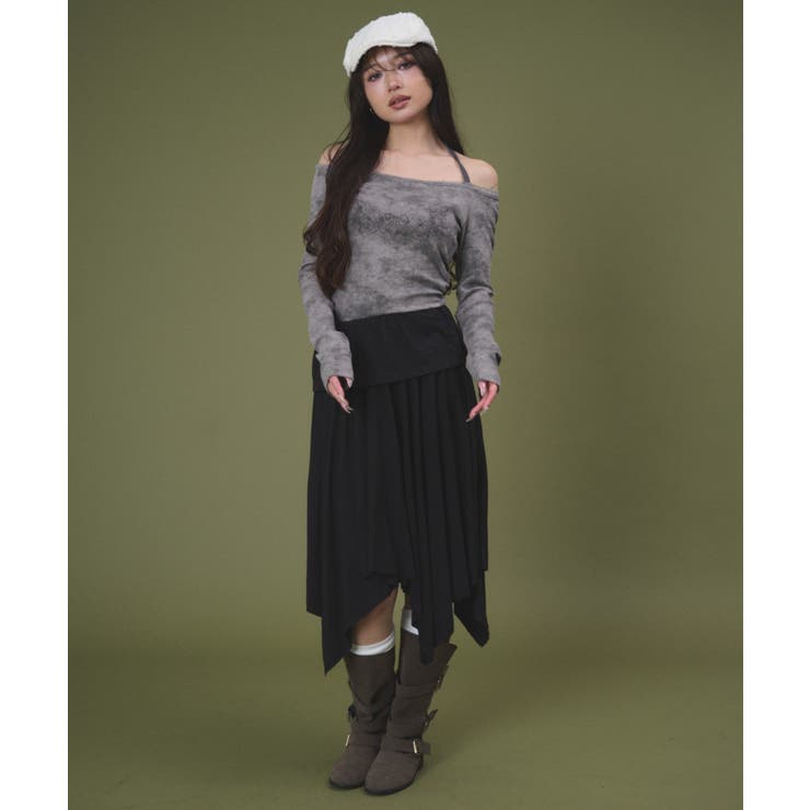 サイドギャザーイレヘムミドルスカート | WEGO【WOMEN】 | 詳細画像2 