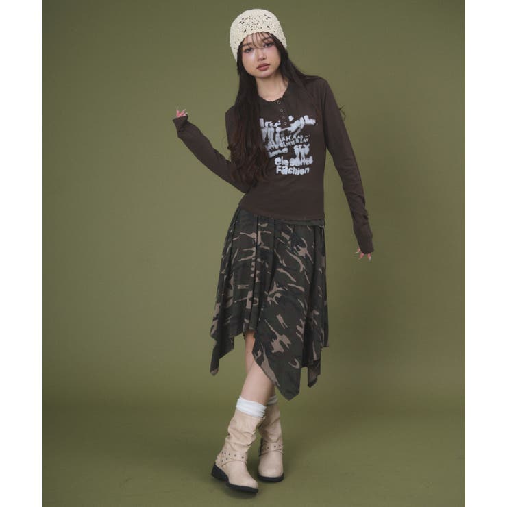 サイドギャザーイレヘムミドルスカート | WEGO【WOMEN】 | 詳細画像3 