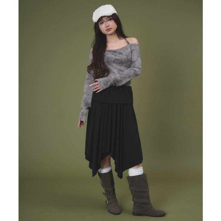 サイドギャザーイレヘムミドルスカート | WEGO【WOMEN】 | 詳細画像6 