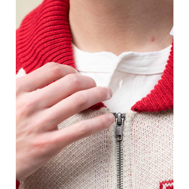 グラフィックZIPニットブルゾン | WEGO【MEN】 | 詳細画像6 
