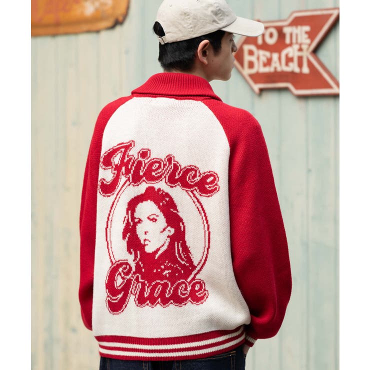 グラフィックZIPニットブルゾン | WEGO【MEN】 | 詳細画像14 