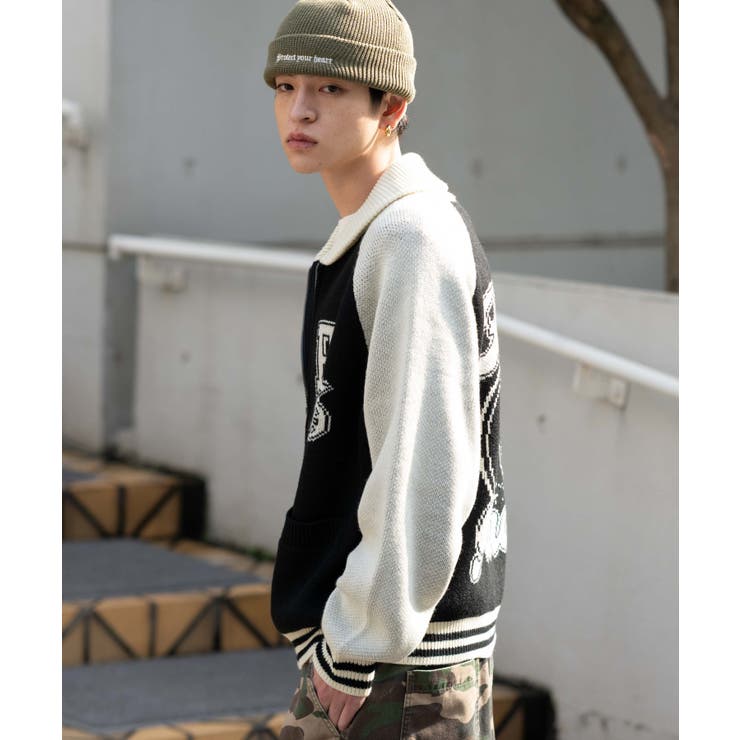 グラフィックZIPニットブルゾン | WEGO【MEN】 | 詳細画像29 