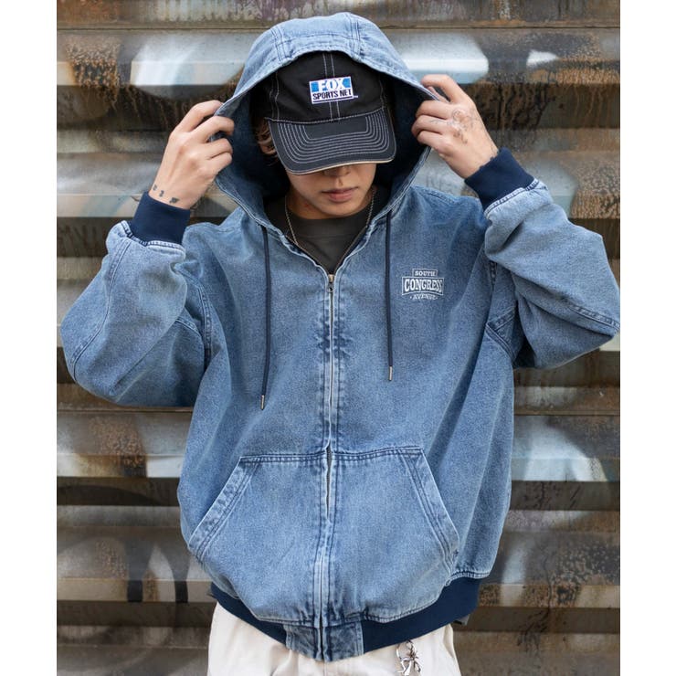 デニム中濃加工色 | ワーカーズフードブルゾン | WEGO【MEN】