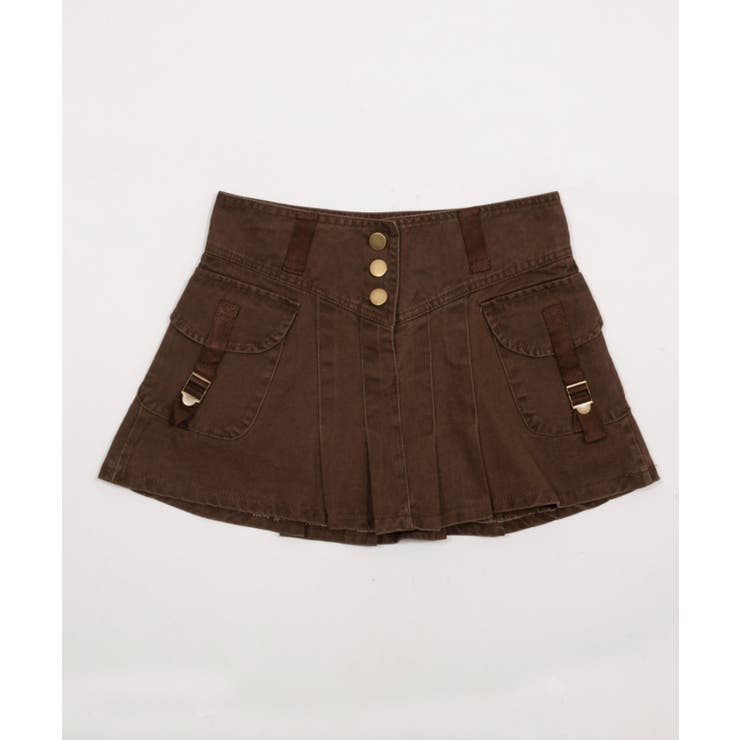 ブラウン | カーゴポケットプリーツスカパン | WEGO【WOMEN】