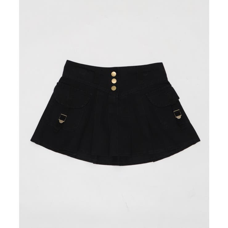ブラック | カーゴポケットプリーツスカパン | WEGO【WOMEN】