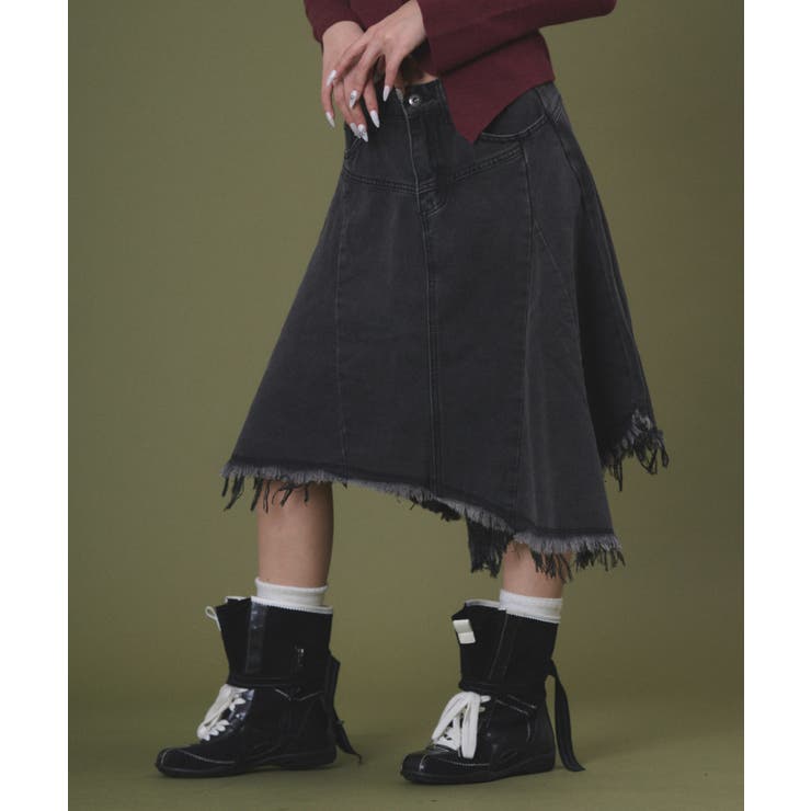 タックフリンジデニムスカート | WEGO【WOMEN】 | 詳細画像1 