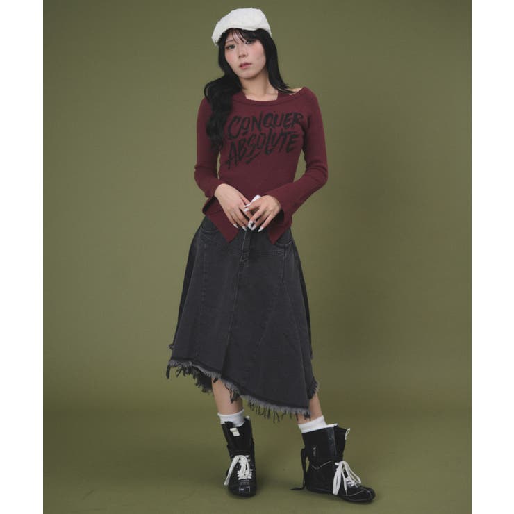 タックフリンジデニムスカート | WEGO【WOMEN】 | 詳細画像2 