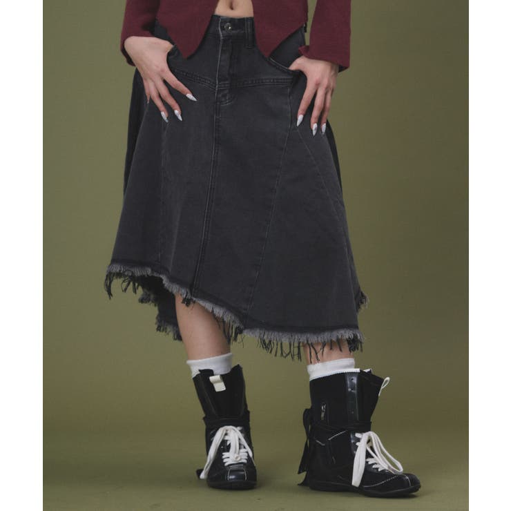 タックフリンジデニムスカート | WEGO【WOMEN】 | 詳細画像3 