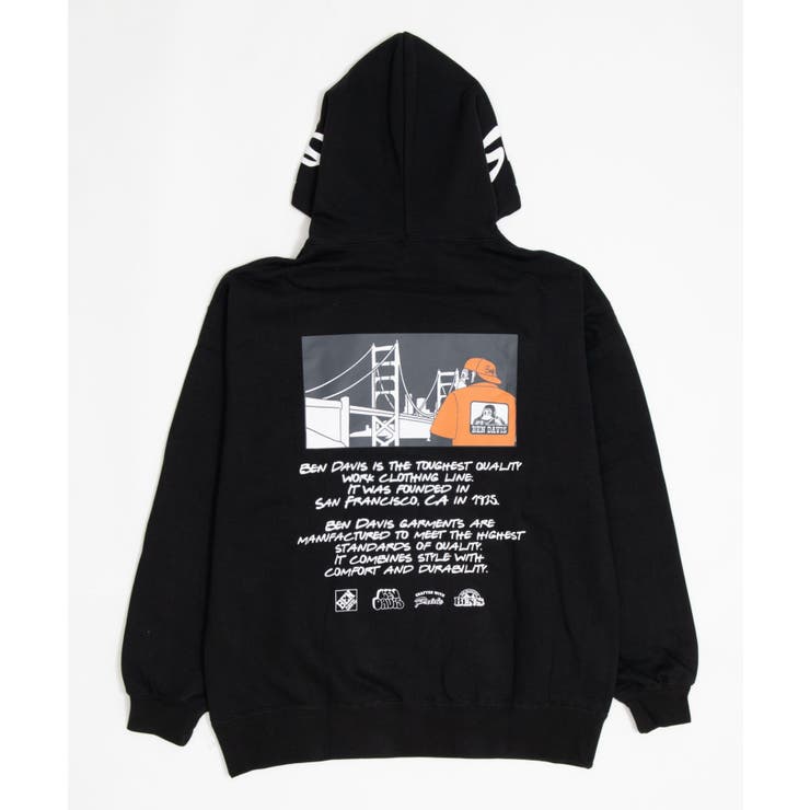 ブラック | BENDAVISグラフィックプルパーカー | WEGO【MEN】