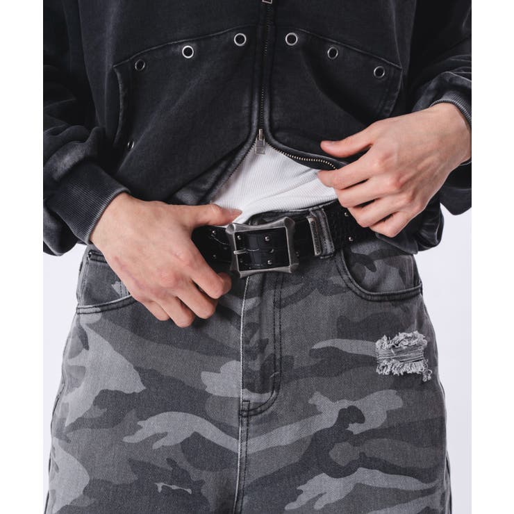 ブラック | Mクロコスタッズベルト | WEGO【MEN】