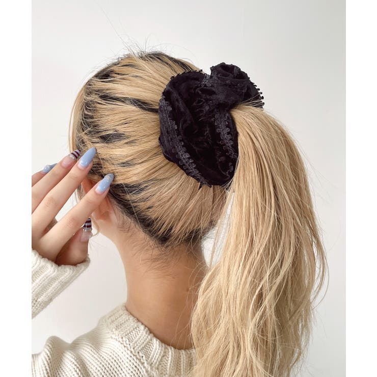 ブラック | Lベロアフリルシュシュ | WEGO【WOMEN】